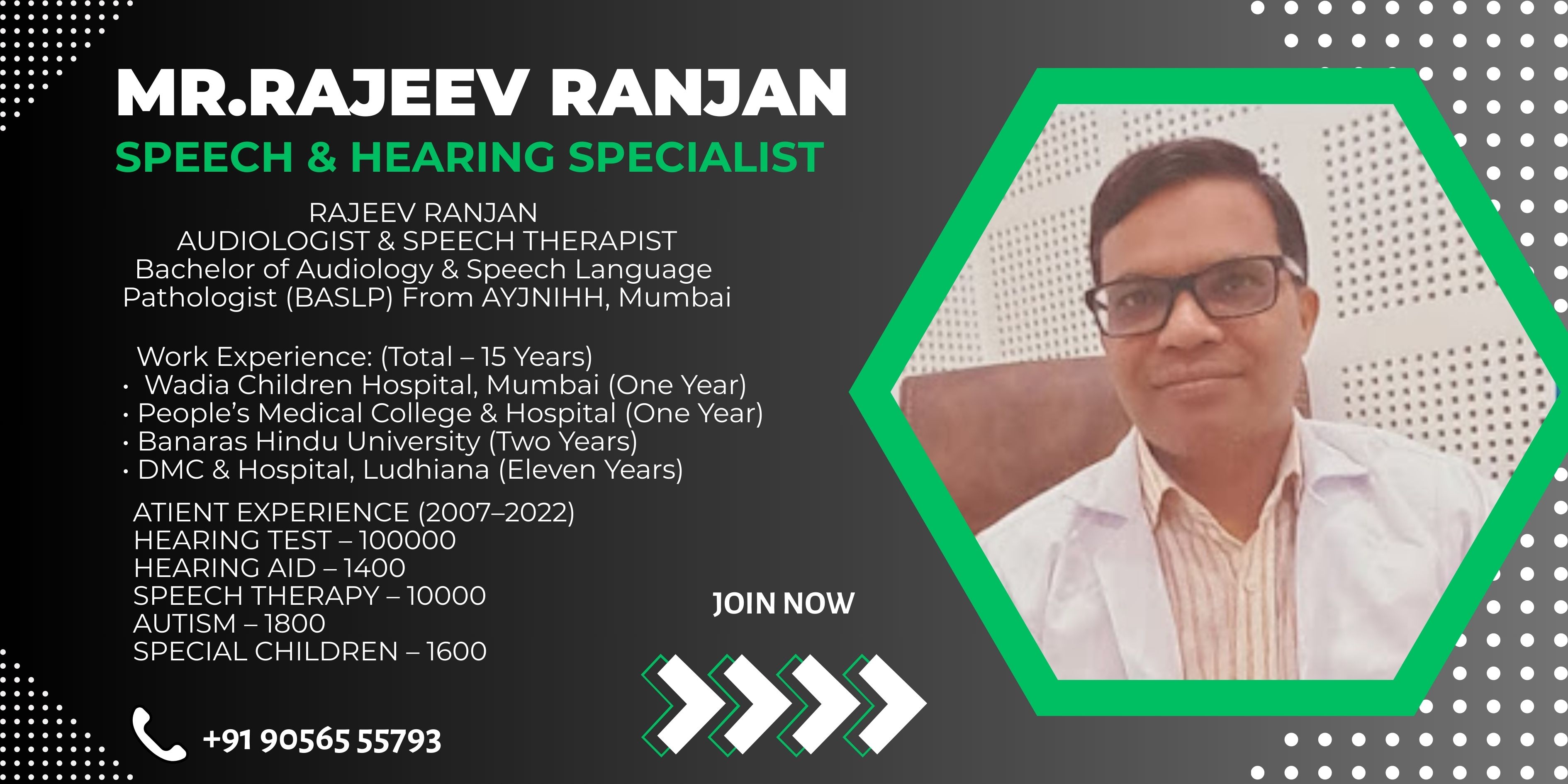 Rajeev Ranjan speech and Hearing Specialist